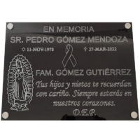 Placa funeraria Grabada a laser