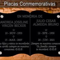 Placa conmemorativa 39 x 26.5 cm